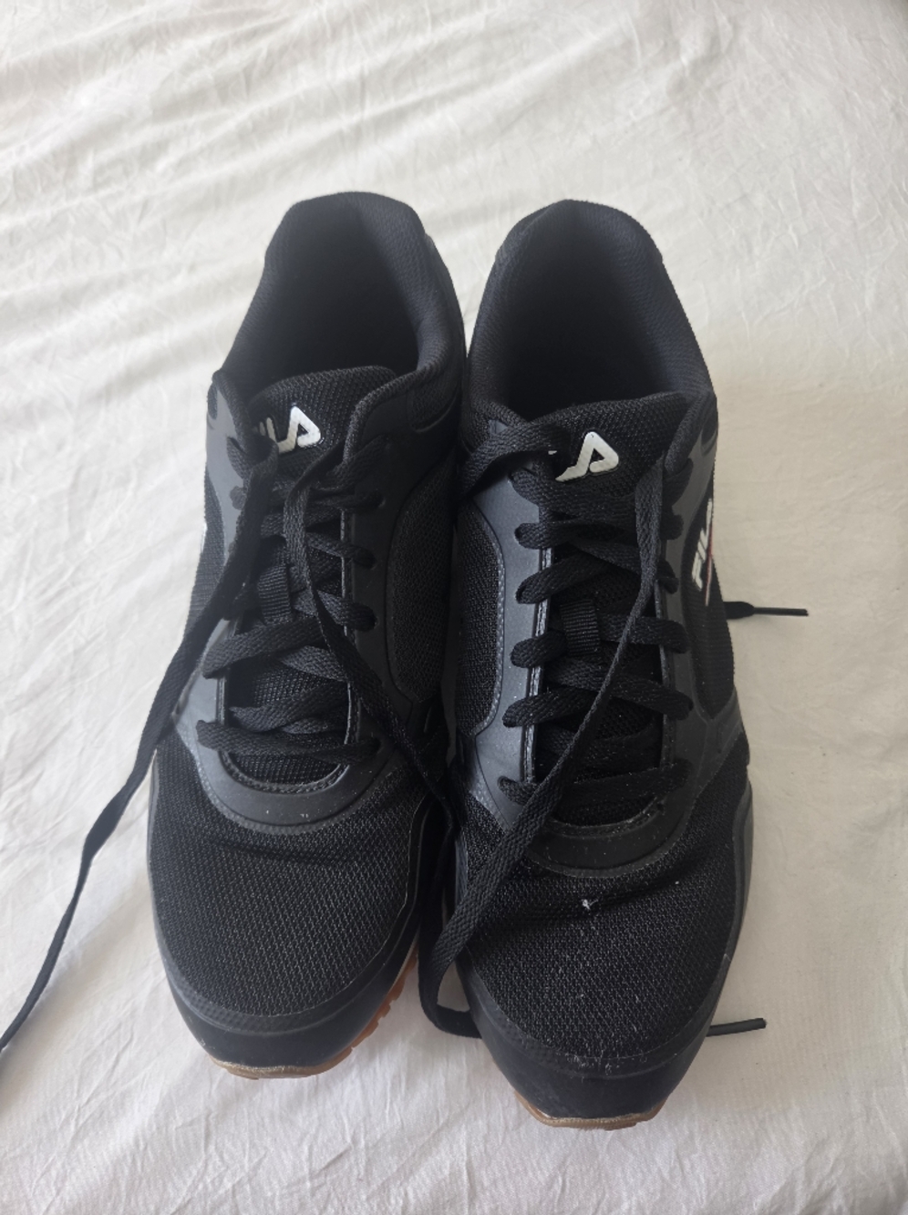 Fila Men's Black Athletic Trainers with White Logo